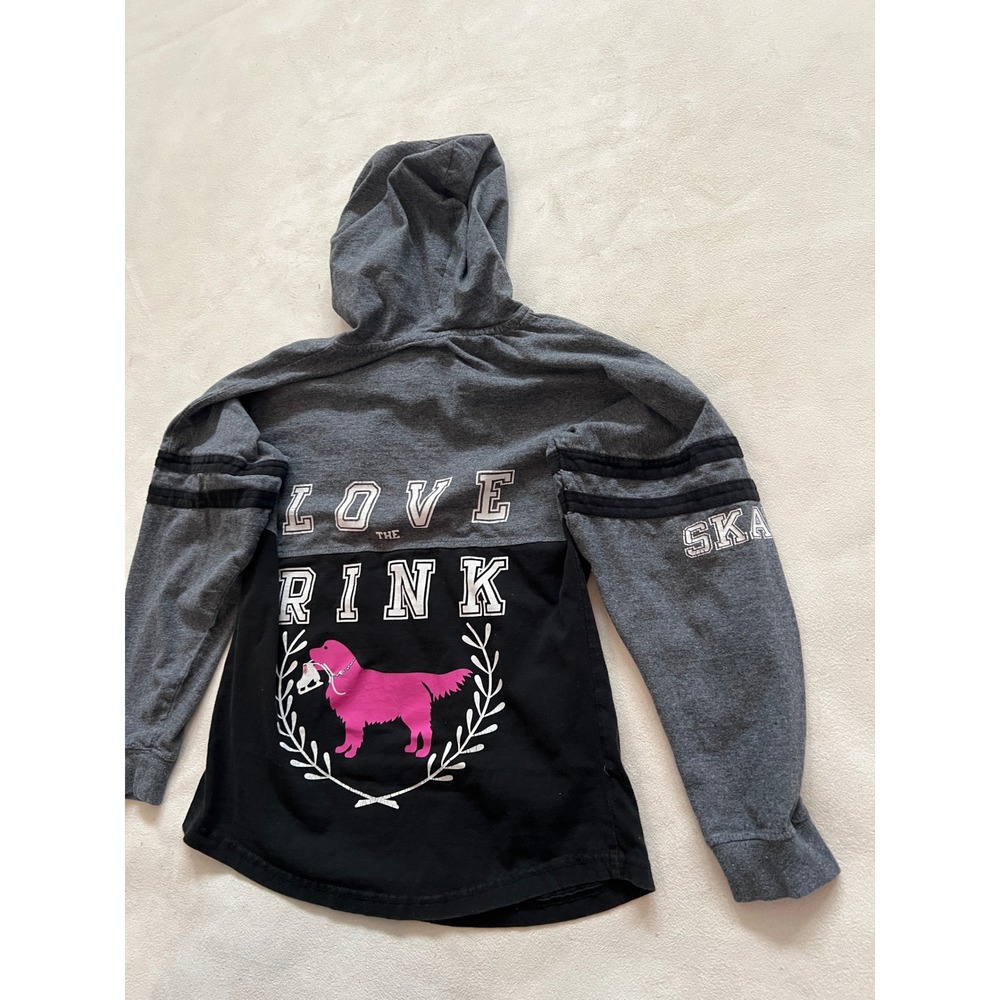Boxercraft Pink Dog Graphic Hoodie Gray Black Long Sleeve Athletic Women's XS - Picture 13 of 15
